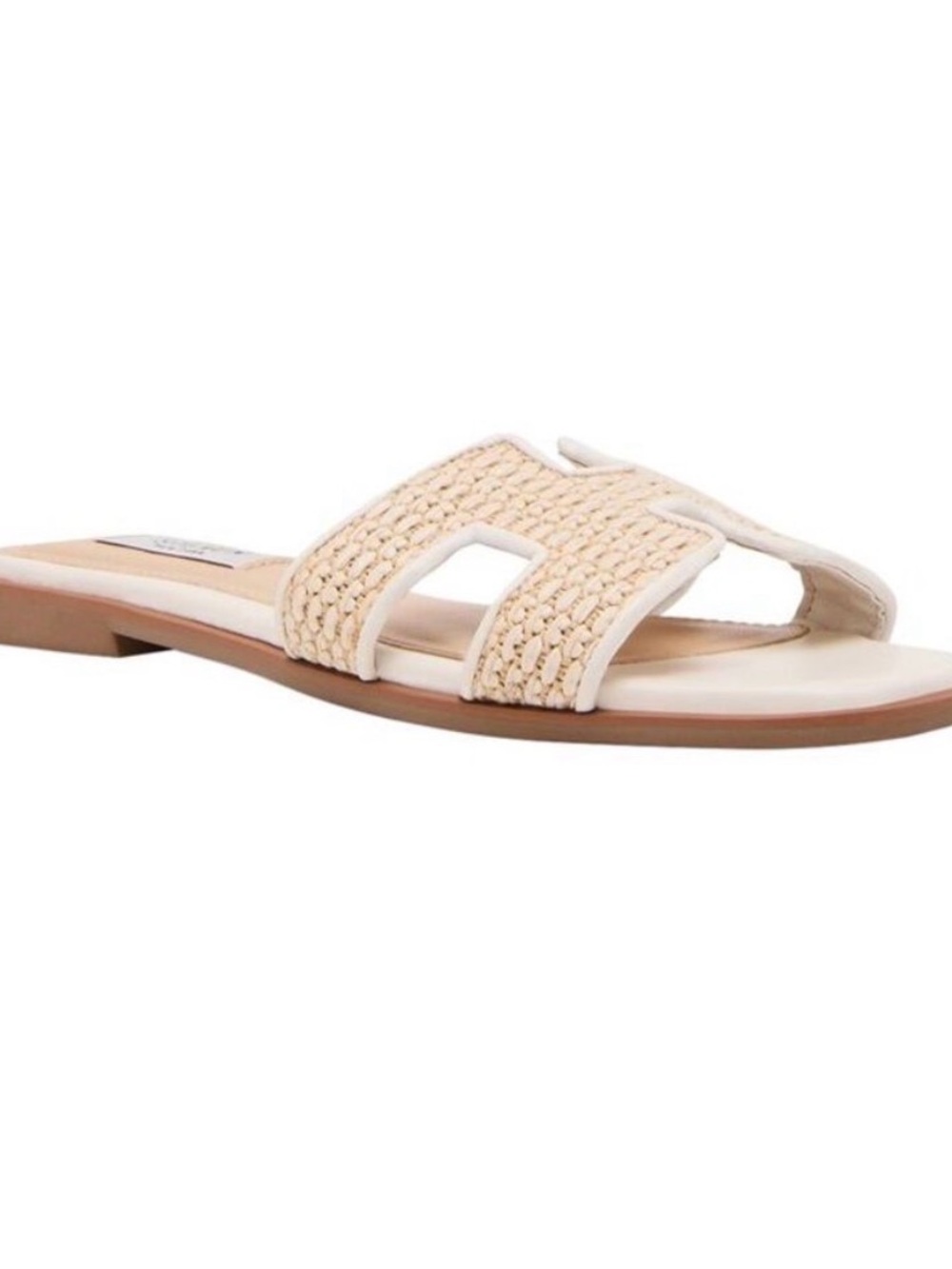 NWT Steven by Steve Madden Eadie Raffia Slide Sandals Cream Women’s Size 8.5